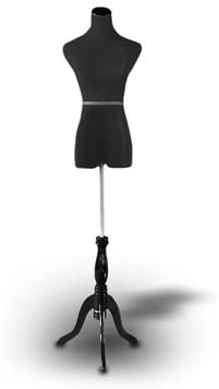 Black Female Mannequin Dress Form Size 2-4 Small 35&quot; 24&quot; 33&quot; (On Black Tripod Stand)