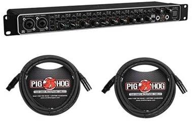 Behringer U-Phoria UMC1820 Audiophile 18x20, 24-Bit/96 kHz USB Audio/MIDI Interface with Midas Mic Preamplifiers - with 2 Pack 15' 8mm XLR Microphone Cable