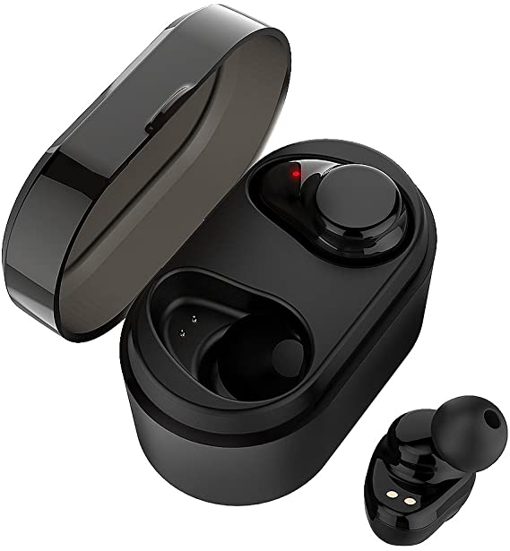 True Wireless Earbuds Langsdom X7 Mini Bluetooth 4.2 Headphones in-Ear Noise Isolating Earphones with Mic Smart Touch Control and Portable Charging Box for Samsung and More