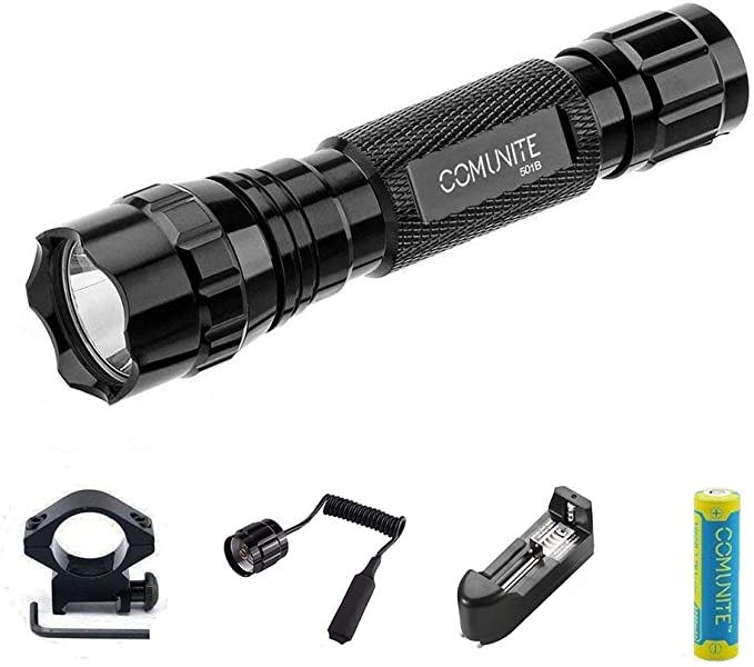 Comunite 501B 1000 Lumen Cree XML T6 LED Flashlight with Mount Remote Pressure Switch(Include 18650 Rechargeable Battery &amp;Charger) White Light