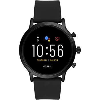 Amazon.com: Fossil Gen 5 Carlyle HR Heart Rate Stainless Steel and Silicone Touchscreen Smartwatch, Color: Black (Model: FTW4025): Watches