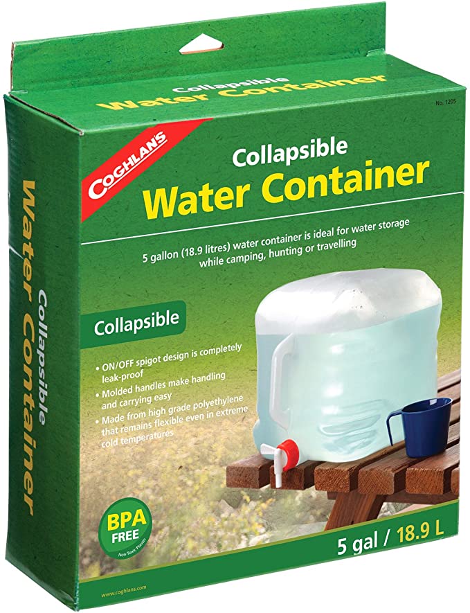 Coghlan's Collapsible Water Container, 5-Gallon, Clear