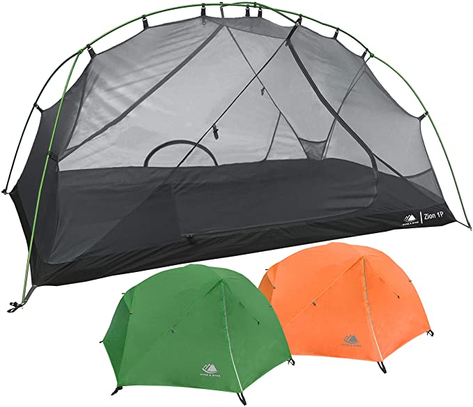 Hyke &amp; Byke Zion 1 and 2 Person Backpacking Tents with Footprint - Lightweight Two Door Ultralight Dome Camping Tent